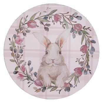 Růžový servírovací talíř s králíčkem Bunny - Ø 33*1 cm 65380