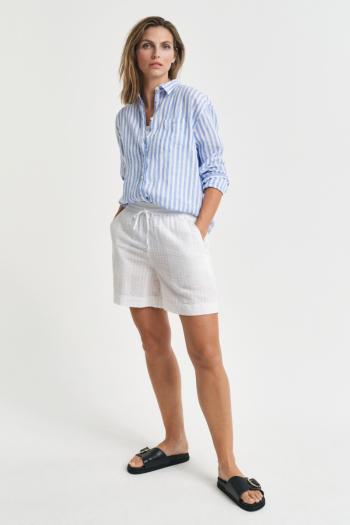 ŠORTKY GANT TONAL STRIPED SEERSUCKER SHORTS WHITE