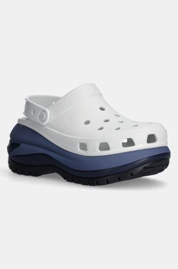 Pantofle Crocs Mega Crush Matte Clog dámské, bílá barva, na platformě, 210749