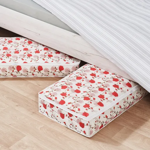 2 úložné boxy pod postel Růže