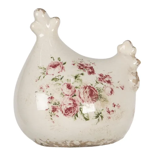 Dekorace vintage slepička s růžemi Rose - 12*11*13 cm 6CE1186
