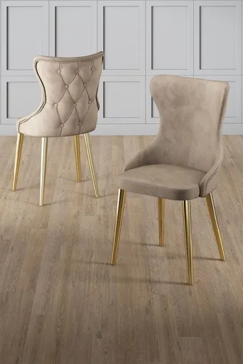 Sada židlí (6 kusů) Alpa - Cappuccino, Gold