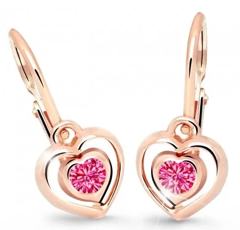 Cutie Jewellery Dětské srdíčkové náušnice C2752-10-X-4 fuchsiová