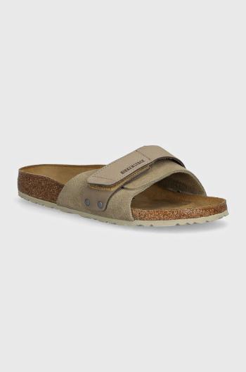 Semišové pantofle Birkenstock Oita dámské, béžová barva, 1028056