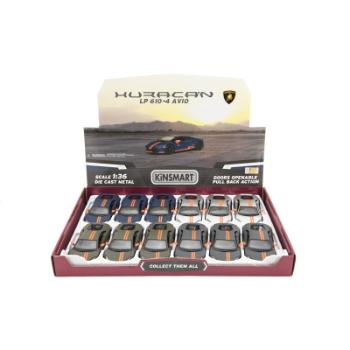 Auto Kinsmart Lamborghini Huracan kov/plast 12cm - šedé