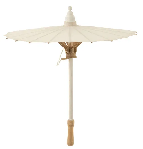 Dřevěný slunečník do ruky s bavlněným potahem Paeso - Ø48*57cm J-Line by Jolipa