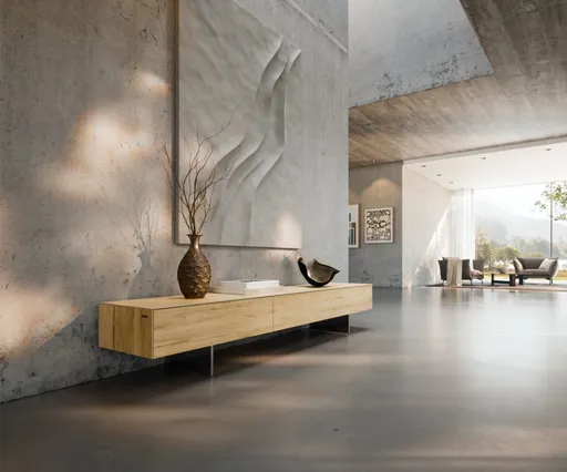 TV stolek Cuor 200 cm keramika Laminam® Sabbia dubová 1