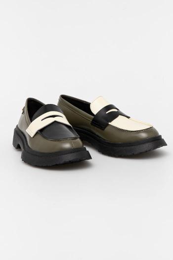 Kožené mokasíny Camper TWS dámske, zelená farba, na plochom podpätku, K201116-040