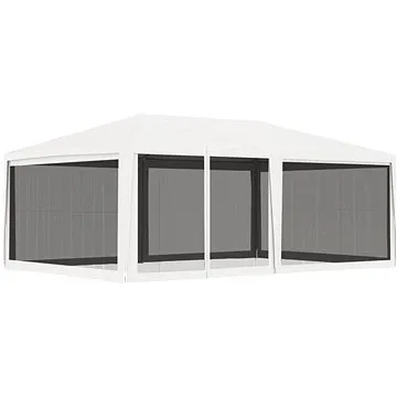 Party stan se 4 bočními stěnami ze síťoviny 4 x 6 m bílý (48523)