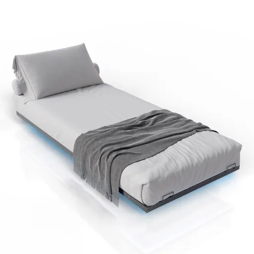 Designová postel 90x200 černá s LED podsvícením