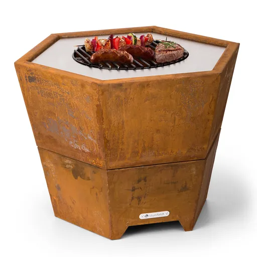 Blumfeldt Hekla 2 v 1, ohniště, Ø 60 cm, odolné vůči vodě a mrazu, grilovací deska, grilovací rošt