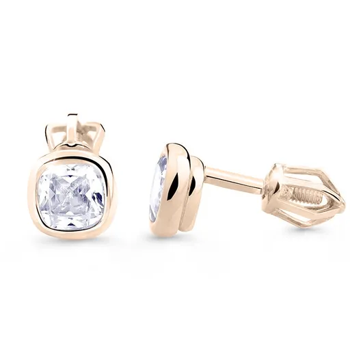 Cutie Jewellery Náušnice z růžového zlata se zirkony Z8029-30-10-X-4