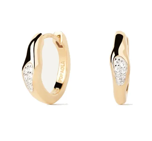PDPAOLA Pozlacené náušnice se zirkonií Onda Essentials AR01-C12-U