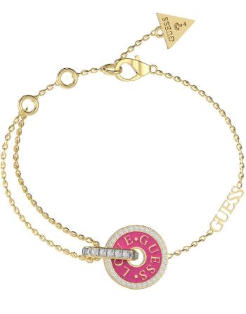 Guess Fashion pozlacený náramek se zirkony Love Guess JUBB04078JWYGFC 18,5 cm