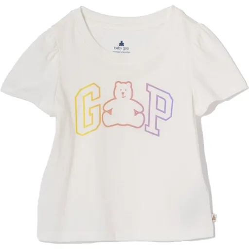 GAP V-FRCH VALUE LOGO Dívčí tričko, bílá, velikost 2Y