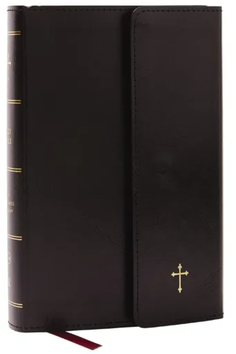 NKJV Compact Paragraph-Style Bible w/ 43,000 Cross References, Black Leatherflex w/ Magnetic Flap, Red Letter, Comfort Print: Holy Bible, New King Jam