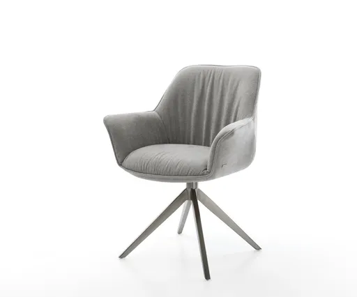 Jídelní židle Keila-Flex s područkami potahová látka Měkký šedá