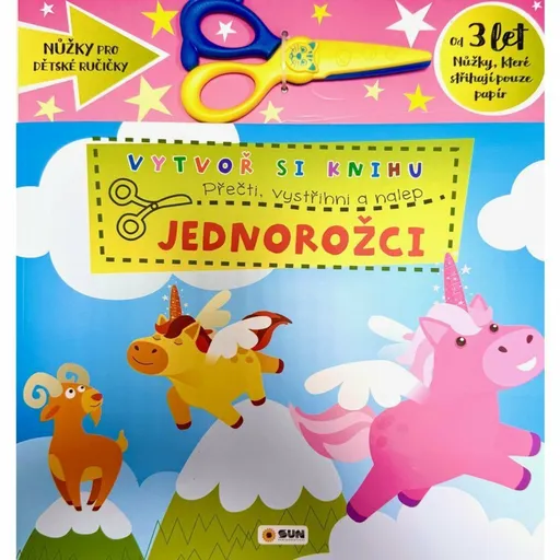 Vytvoř knihu Jednorožci - Přečti, vystřihni, nalep 3+