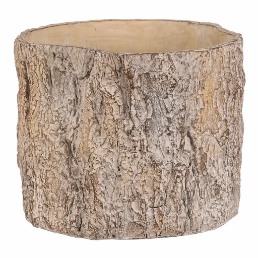 Obal na květiny imitace dřevěné kůry, 24 x 23 x 18 cm, beton, 24 cm