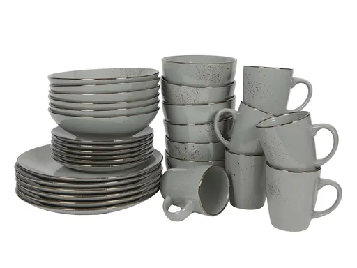 HIT Jídelní keramická souprava LUCCA 30ks šedá