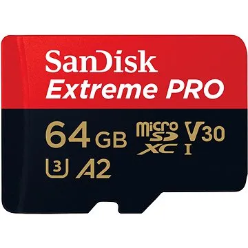 SanDisk microSDXC 64GB Extreme PRO + Rescue PRO Deluxe + SD adaptér (SDSQXCU-064G-GN6MA)