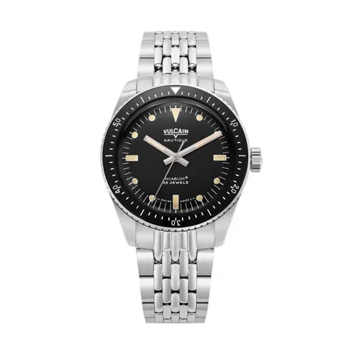 Vulcain Skindiver Nautique Black with Khaki Brown Lum - Beads of Rice