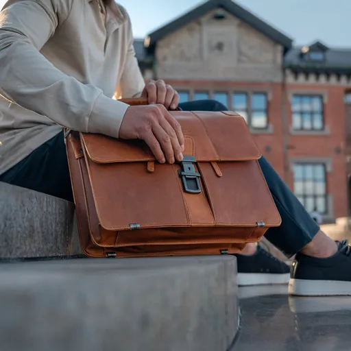 Pánská kožená aktovka The Chesterfield Brand Stutgart - koňak