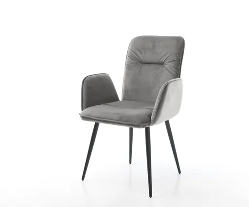 Jídelní židle Vinja-Flex šedá samet zúžená podnož černá