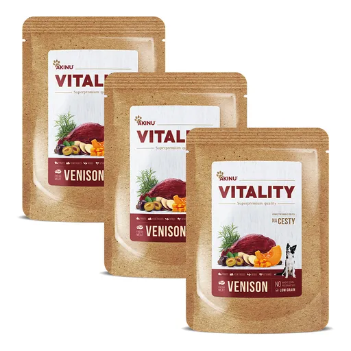 Akinu VITALITY na cesty zvěřina pro psy 3 x 300 g