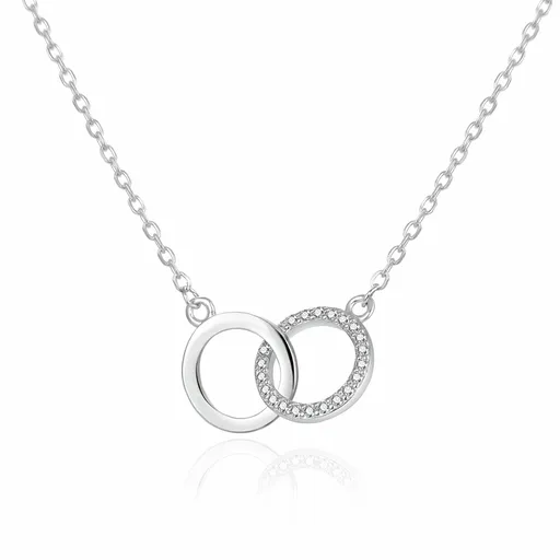Agato Půvabný stříbrný náhrdelník s propojenými kruhy AGT-N030W