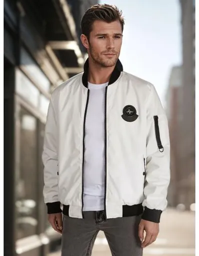 Pánská přechodová bunda bomberka béžová