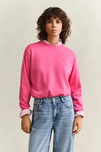 MIKINA GANT SHIELD C-NECK SWEAT BRIGHT FUSCHIA