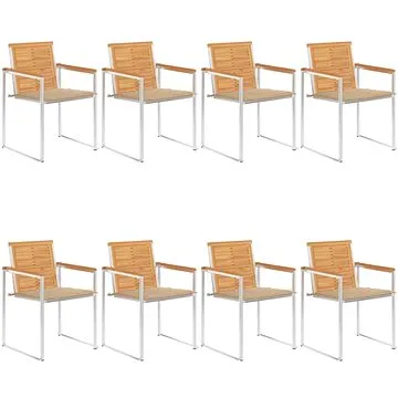 SHUMEE Židle zahradní s poduškami, teak 3078611 - 8ks v balení (3078611)