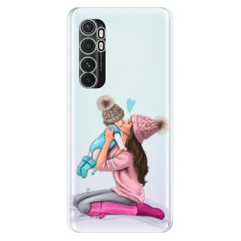 Odolné silikonové pouzdro iSaprio - Kissing Mom - Brunette and Boy - Xiaomi Mi Note 10 Lite