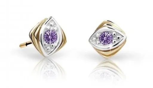 Cutie Jewellery Zlaté dětské náušnice C1897-30-X-1 fialová