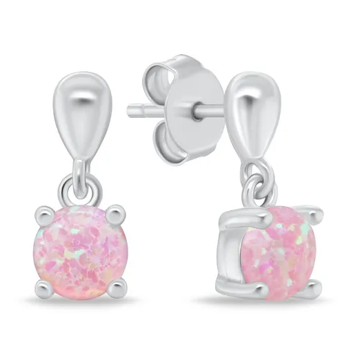 Brilio Silver Stříbrné náušnice s růžovými opály EA1137WP