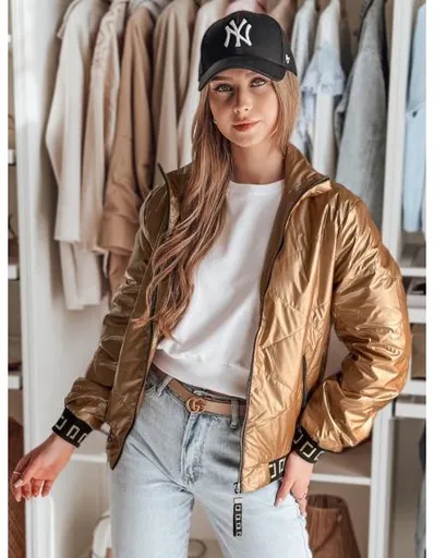 Dámská prošívaná bunda bomber GLAMCIX béžová