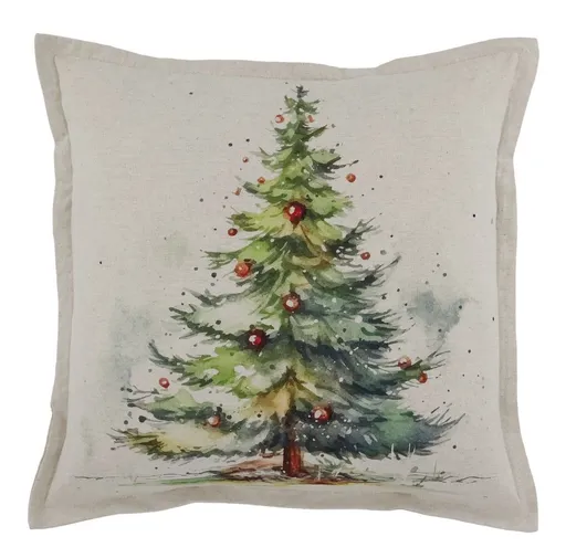 Béžový povlak na polštář s vánočním stromkem Aix - 50*50 cm 16111030