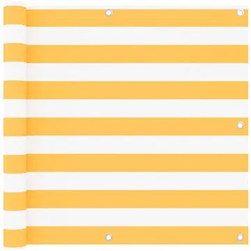 Balkónová zástěna bílá a žlutá 90×400 cm oxfordská látka 134905 (134905)