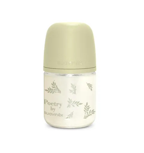 Suavinex Poetry Skleněná láhev fyziologická SX Pro 0m+ SF 120 ml 1 ks zelená