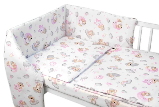 Baby Nellys Mantinel s povlečením Premium, 3D sada, Dreams Koala - růžová, 135x100 cm