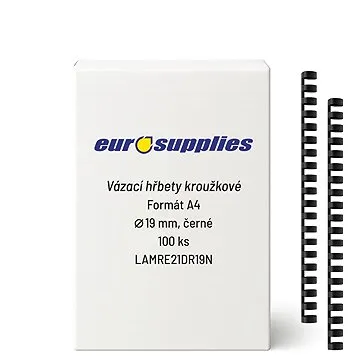 EUROSUPPLIES A4 19 mm černý - balení 100 ks (LAMRE21DR19N)