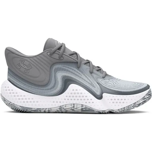 Under Armour SPAWN 6 MID Unisex obuv na basketbal, šedá, velikost 44