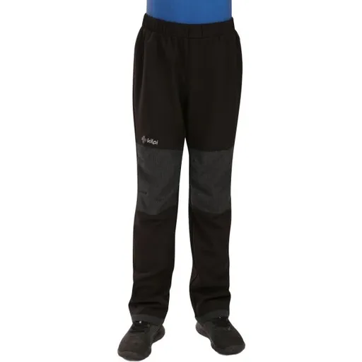 KILPI RIZO Dětské softshellové outdoorové kalhoty, černá, velikost