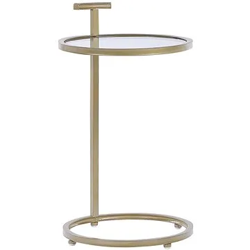 Zlatý BELIANI se skleněnou deskou SHELBY  (beliani_318302)