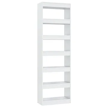Shumee Knihovna / dělicí stěna bílá s vysokým leskem 60 × 30 × 198 cm (811688)