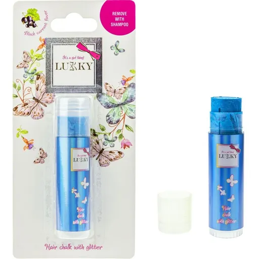LUKKY křída na vlasy se třpytkami, modrá