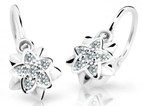Cutie Diamonds Dětské náušnice Kytičky z bílého zlata s brilianty DC2210-10-00-X-2