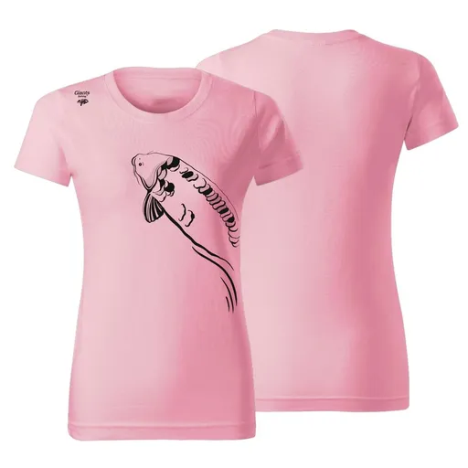 Giants fishing Tričko dámské růžové Plavající kapr - vel. S,Giants fishing Tričko dámské růžové Plavající kapr - vel. S