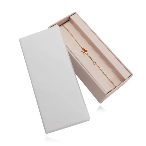 Dárková krabička na náramek - růžová s nápisem "For You"